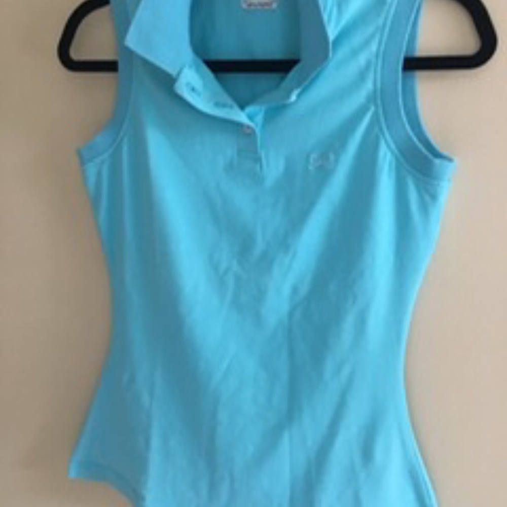 Turquoise sleeveless active top 100 % cotton